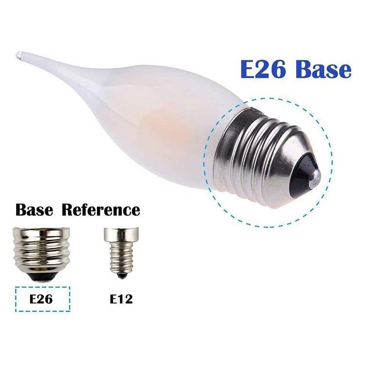 Hot sales white frosted E12 E14 4W C35 LED filament Flame Candle Bulb