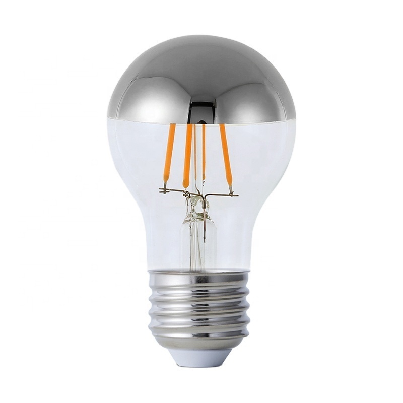 Factory direct supply 220V 230V 2700K Warm White Silver Gold Tipped Half Chrome LED Light Edison Bulb