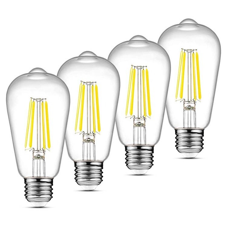 Wholesale Vintage Style 4W 5W 6W ST58  LED Lamp E26 E27 2700K 3000K 4000K 120V 220V Clear Glass LED Edison Filament Bulb