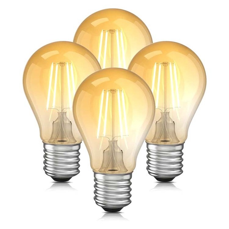 OEM Dimmable A60 LED Spirial  Filament Bulb E26 E27 B22 Base Round LED Light Replace Light Bulb for Home and Decoration Bulb