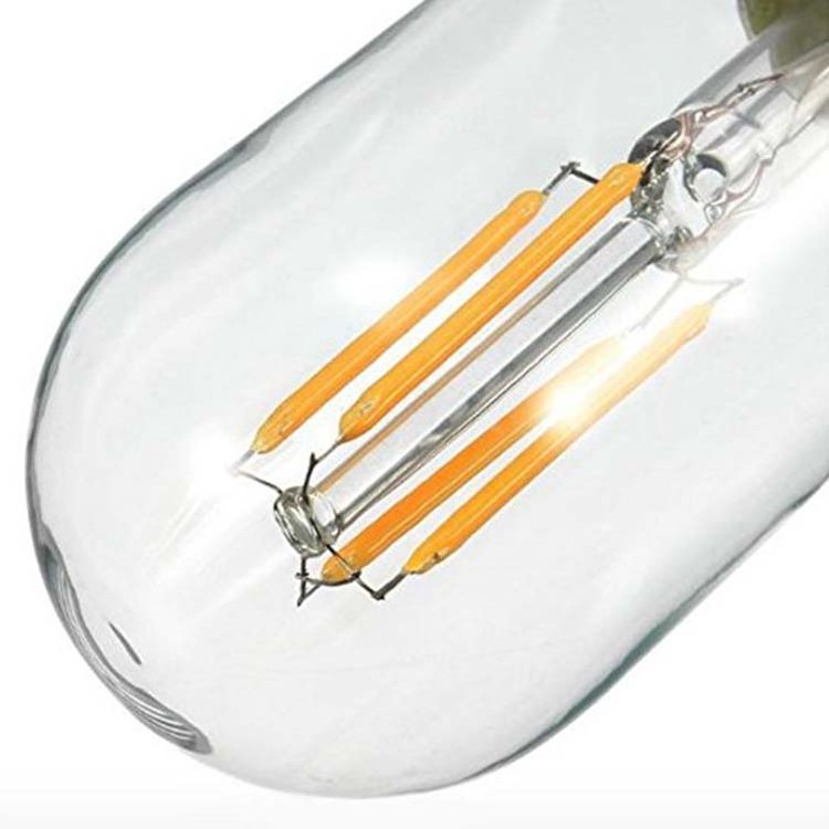 Low MOQ 120v 4w Warm White Retro Glass Small Tubular Class LED Filament Bulb T45 Edison Bulb For Home Decorate