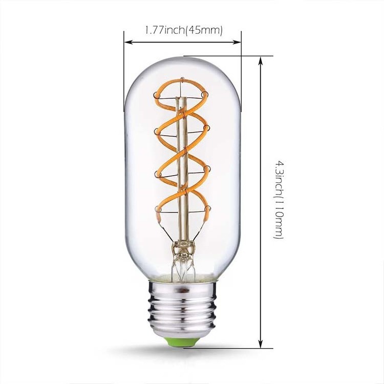 High Quality Energy Saving Decoration T45 2W 4W 2700K 4000K Clear LED  Straight Filament Light Bulb