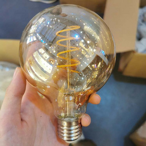 Decoration Amber 110V 220V  2200K 2700K E27 E26 G95 Edison Bulbs LED Spiral Filament Light