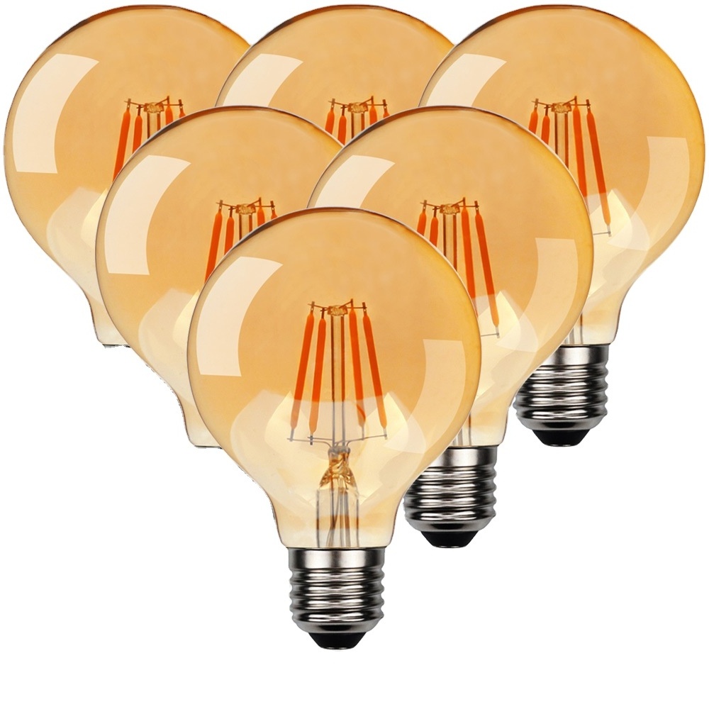 China LED Bulb G80 Decorative Light E26 E27 120v 220v 4w 5w 8w Dimmable Globe Led Filament Edison Bulb