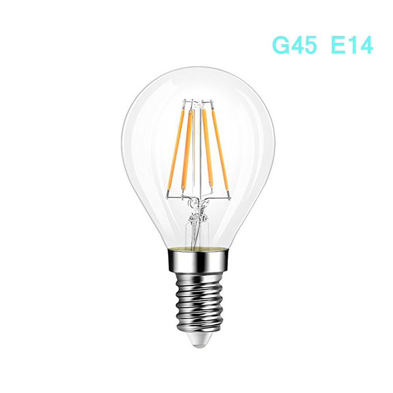 Factory Wholesale Warm White Clear Glass G45 LED Filament Bulb