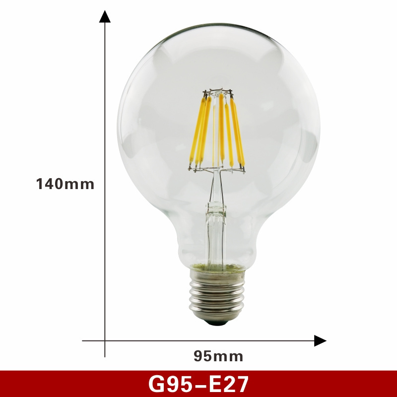 Wholesale Custom Retro Light Bulb G95 Filament Incandescent Bulb Edison Lamp