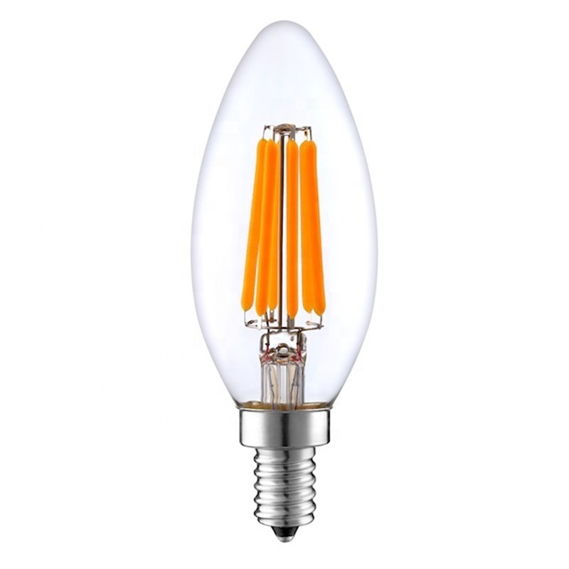 CHINA Factory C35 Warm White E12 E14 4W 5W clear candle Vintage Edison Bulb Light 2700K 6500K LED Filament Bulb