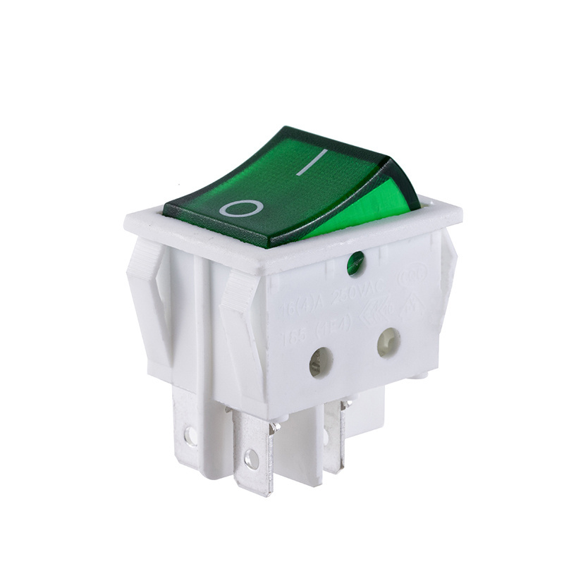 waterproof 4 pin green rocker switch 250V 25a