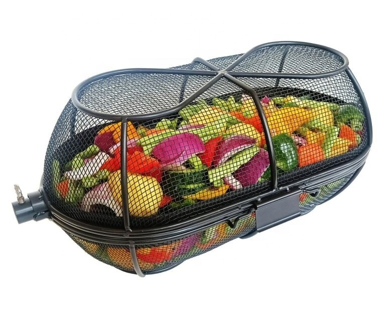 Stainless steel fine mesh bbq basket Universal replacement rotisserie basket