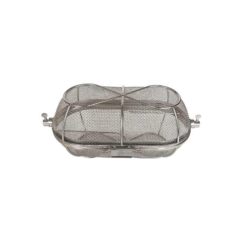 Stainless steel fine mesh bbq basket Universal replacement rotisserie basket