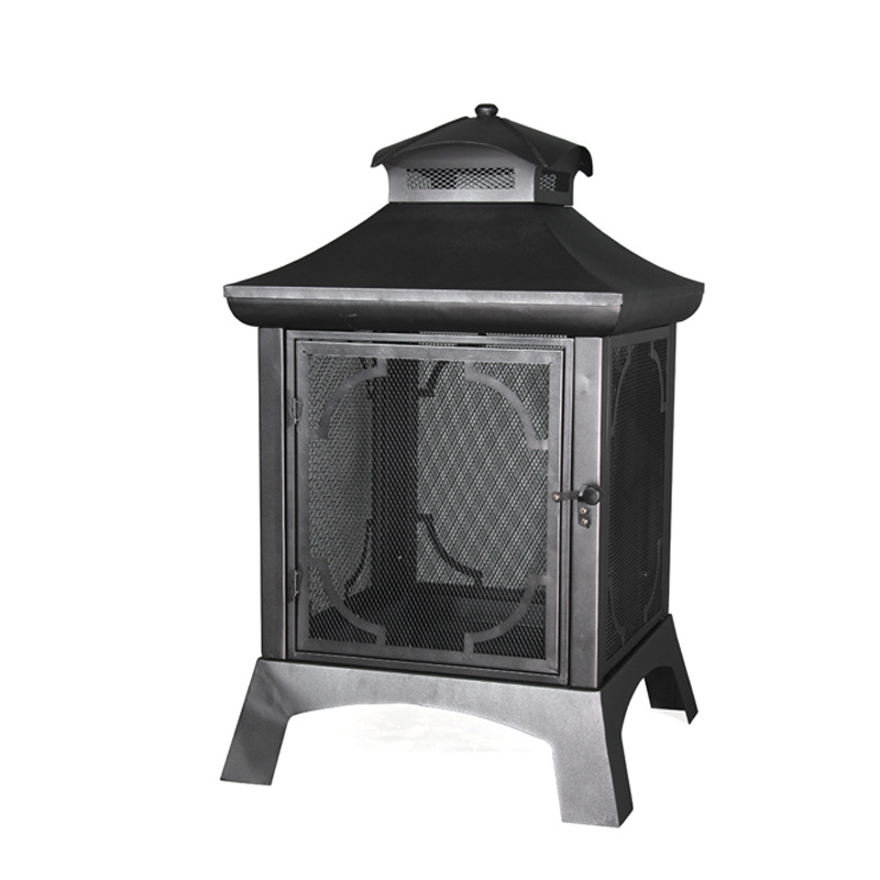 Land Mann USA 24-in W Black Sand paint Steel Wood Burning fire pit (JXF2124)