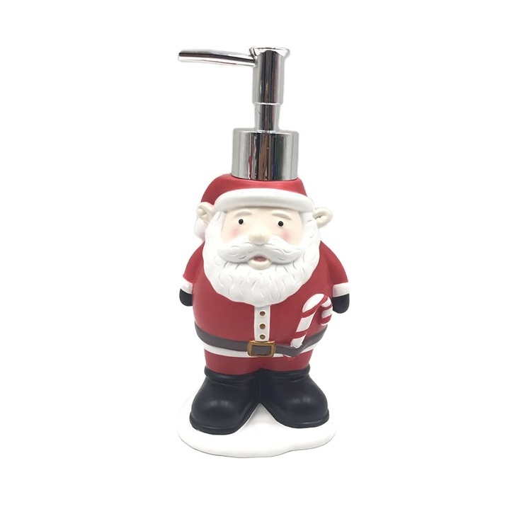 High Quality Christmas Winter Style bathroom essentials Cute Santa Claus Shaped Polyresin Hand Foam Soap Dispenser