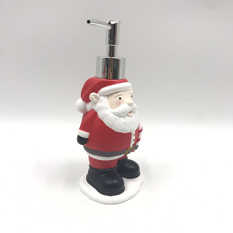 High Quality Christmas Winter Style bathroom essentials Cute Santa Claus Shaped Polyresin Hand Foam Soap Dispenser