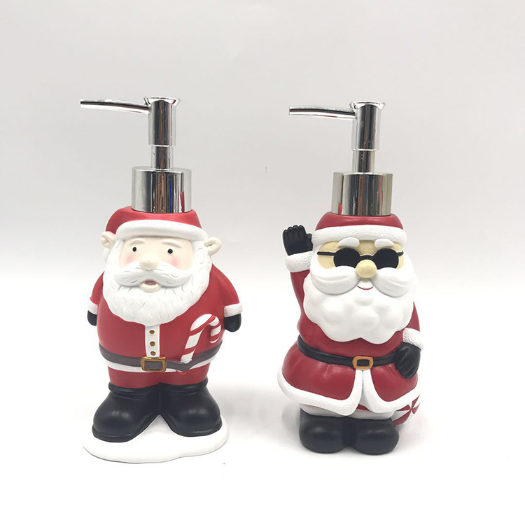 High Quality Christmas Winter Style bathroom essentials Cute Santa Claus Shaped Polyresin Hand Foam Soap Dispenser