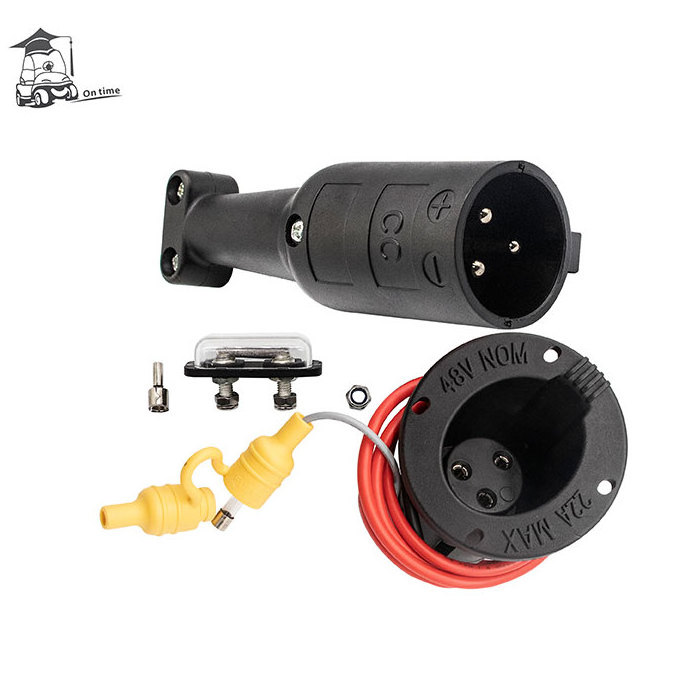 Charger Handle Plug and Receptacle Kit 48V For Club Car DS Electric Golf Carts 2000Up #101828901 1018289-01 101802101 1018021-01