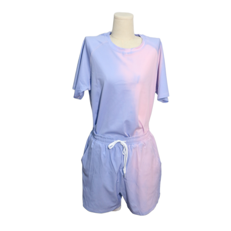 New designed thermochromic clothing set for sports, yoga set for temperature changing T-shirts for women