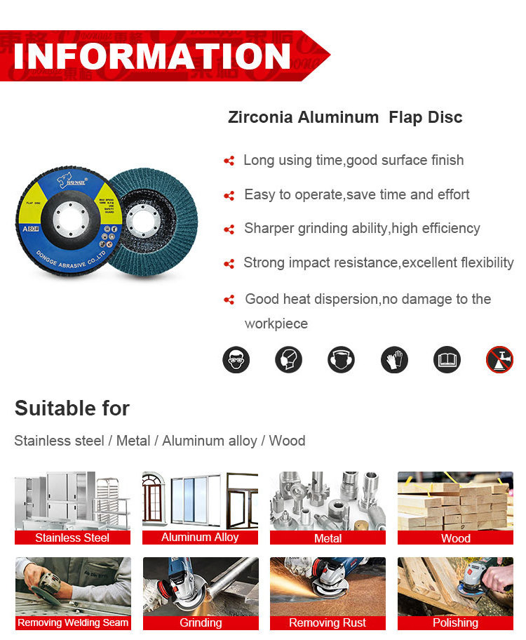 High Quality Zirconia Aluminum Flap Disc Abrasive Polishing Flap Wheel Grinding Flap Disc for Stainless Steel