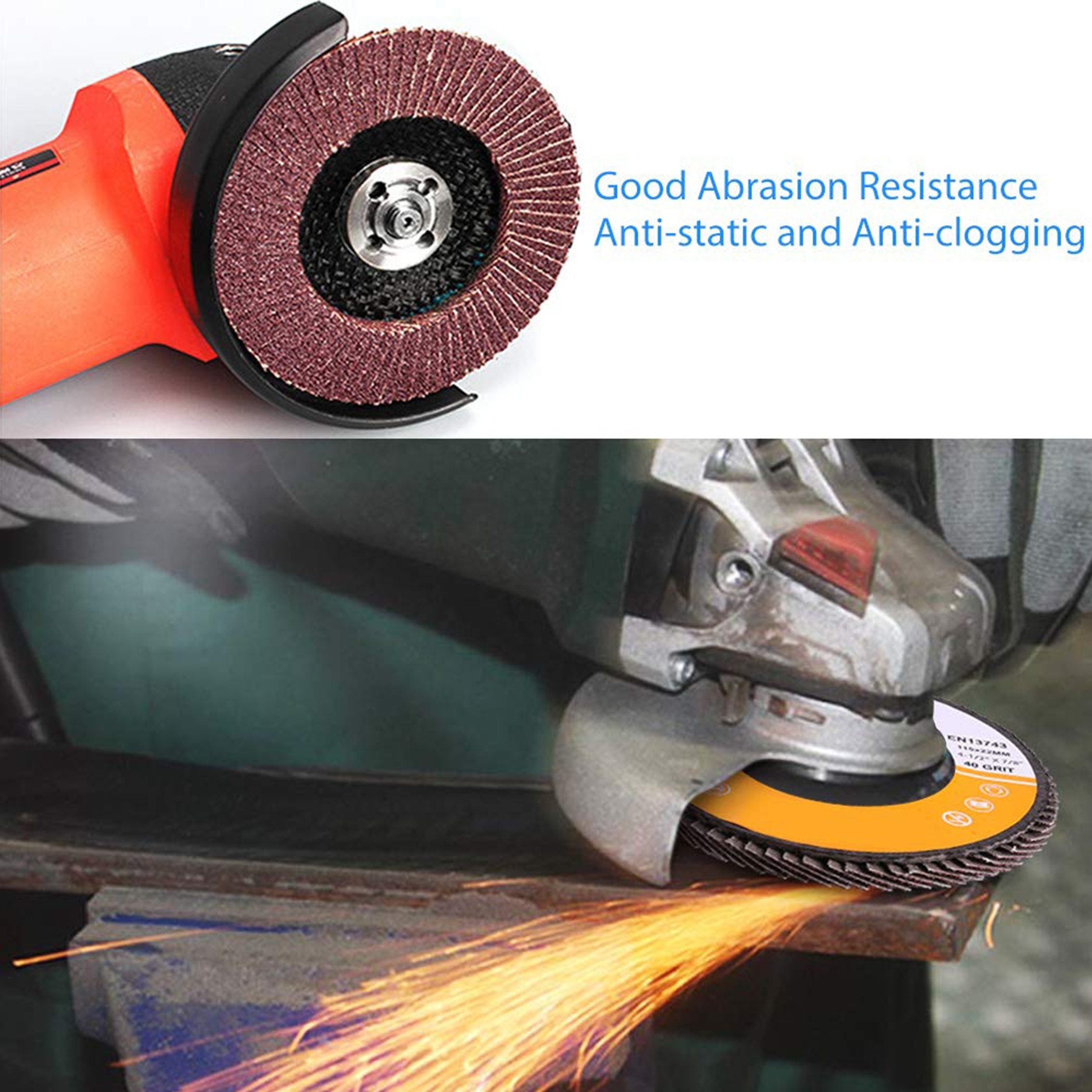 Abrasive Tools 4.5inch Abrasive Flap Wheel Aluminum Oxide Flap Disc Polishing Abrasive Disc for Stainless Steel