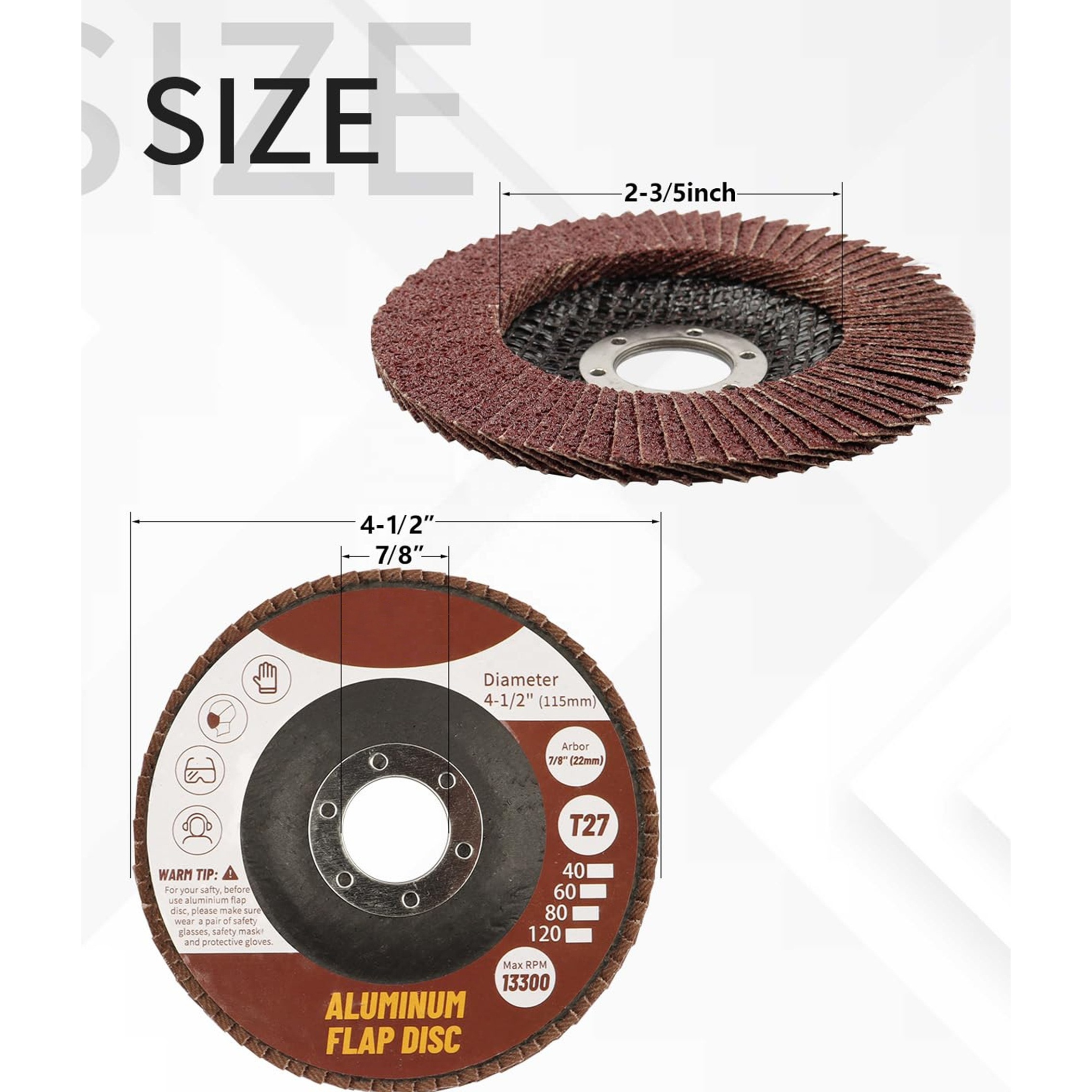 Abrasive Tools 4.5inch Abrasive Flap Wheel Aluminum Oxide Flap Disc Polishing Abrasive Disc for Stainless Steel