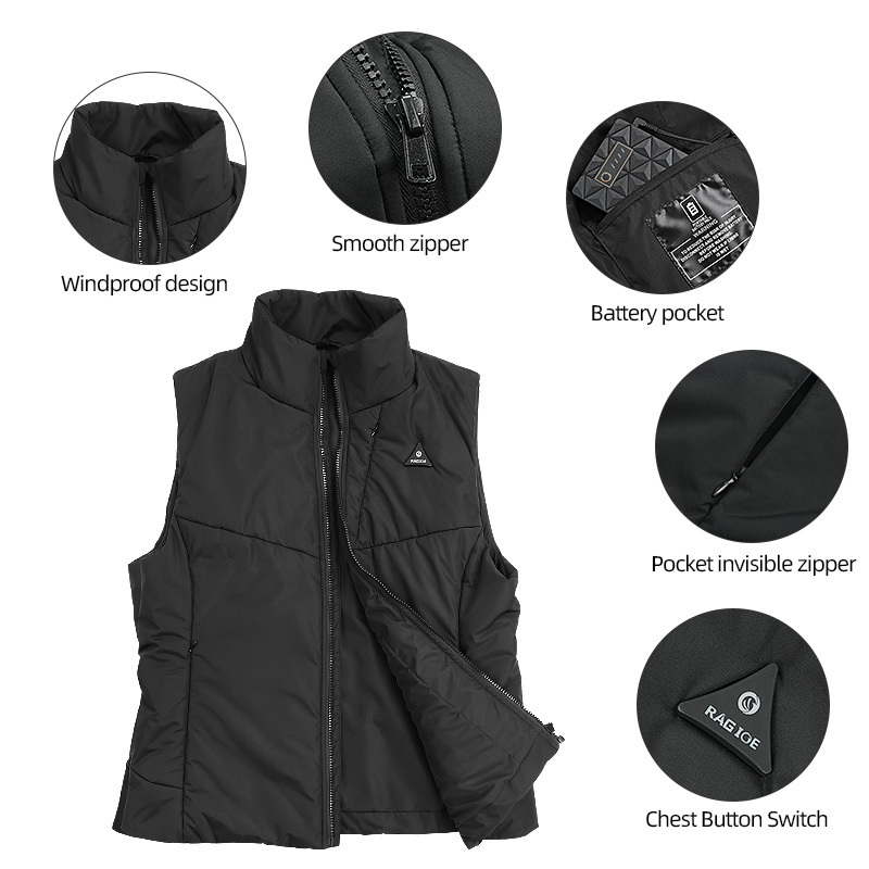 Outdoor Work Wear Fisherman Man With Battery Pack USB Battery Electric Heated Vest  Men For