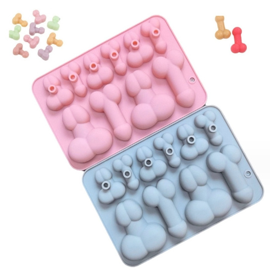 DIY 10 Cavity Funny 2 different sizes of penis mold Ice Cube Tray Mould for  Silicone Baking Novelty Bakeware Cake Chocolate