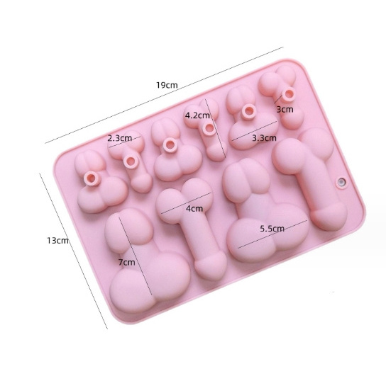 DIY 10 Cavity Funny 2 different sizes of penis mold Ice Cube Tray Mould for  Silicone Baking Novelty Bakeware Cake Chocolate