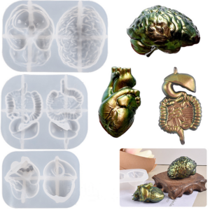 DIY 2pcs 3D Organ Visceral brain heart mold Baking Cake Decorating Tools Cake Resin Molds Kitchen Baking Accessories