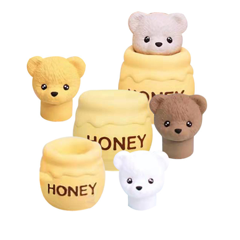 DIY Creative Teddy Bear Aromatherapy Candle Plaster Mold Bear Honey Jar Candle Silicone Mold