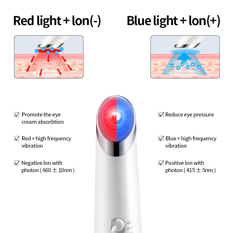 Multifunctional Home Use Eye Massager Electric Eye Care Anti-aging Waterproof Anti-puffing Red Light Therapy Eye Massage Pen