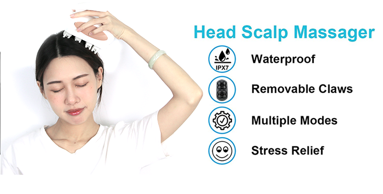 Hair Scalp Head massager Vibration Octoopus head massager with Red Light for choice easy use scalp massager