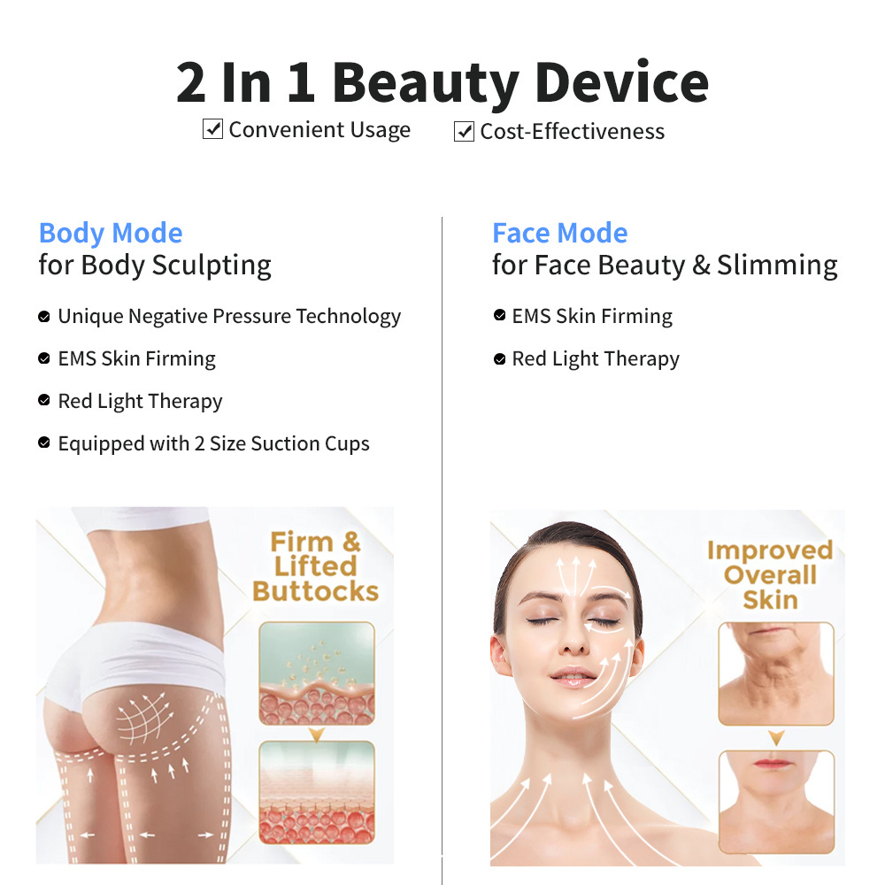 Electric Cupping Vacuum Suction Face Slimming Body Sculpt Fat Burning Anti-Cellulite Massager