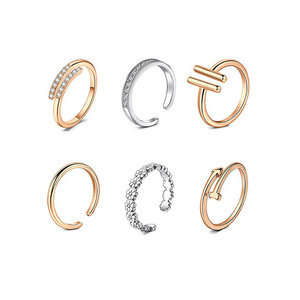 Customizable Crystal Toe Ring Opening Gold-Plated Foot Rings Stainless Steel PVD Gold adjustable ring