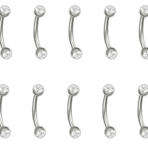 Design fashion crystal custom stainless steel gemstone labrets nose ring jewelry belly rings