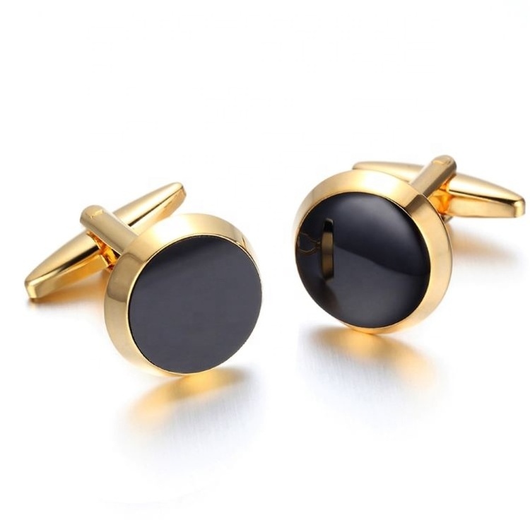 custom black enamel cuff links ,gold plated classic cuff links,Men Metal Shirt Cufflink