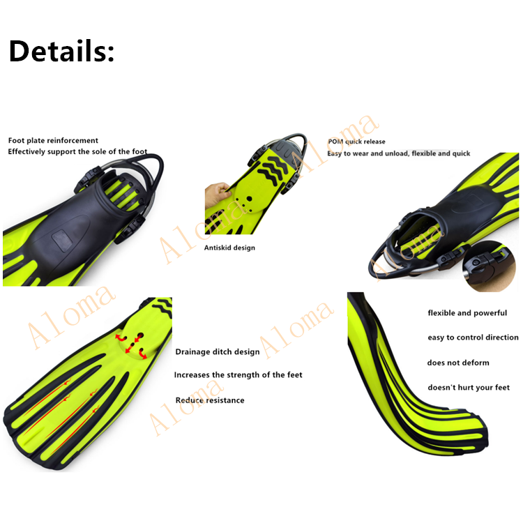 ALoma spring strap Long Blade diving equipment Secured Tight Fitting Surfboard Free swim flipper Diving Fins