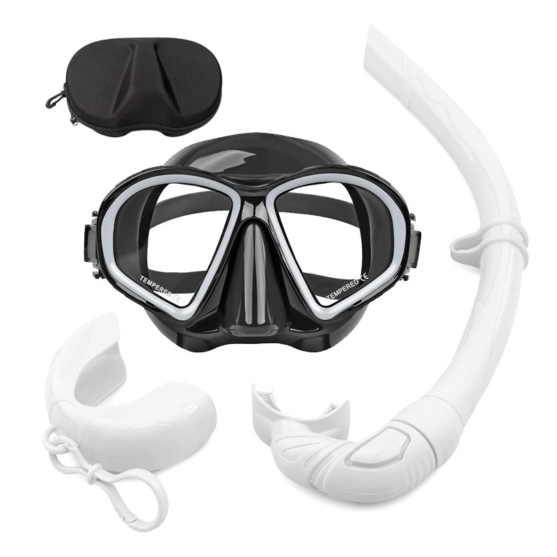 Aloma Hot Sale Snorkeling Mask Waterproof silicone diving mask freediving goggles and wet snorkel set