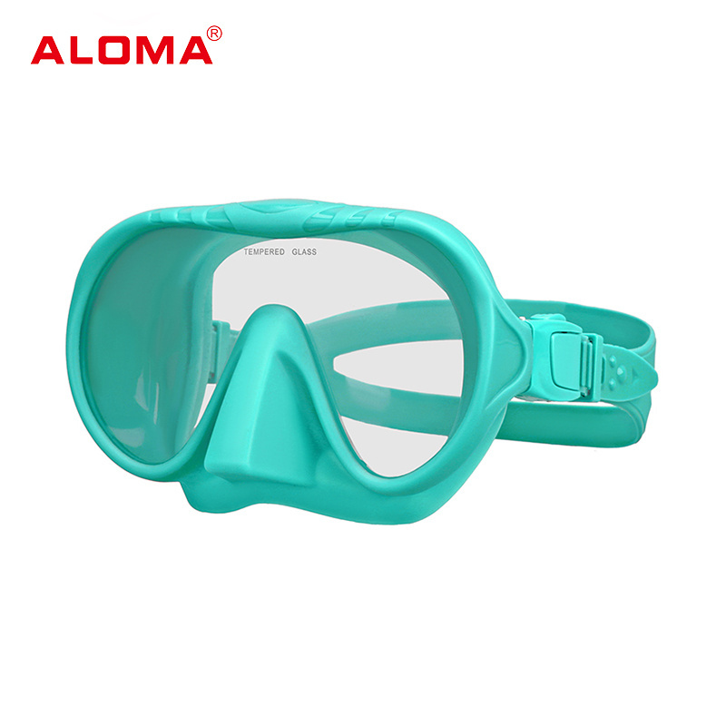 Aloma 2024 Custom Hot Selling silicone frameless Snorkeling Mask freediving gear diving mask