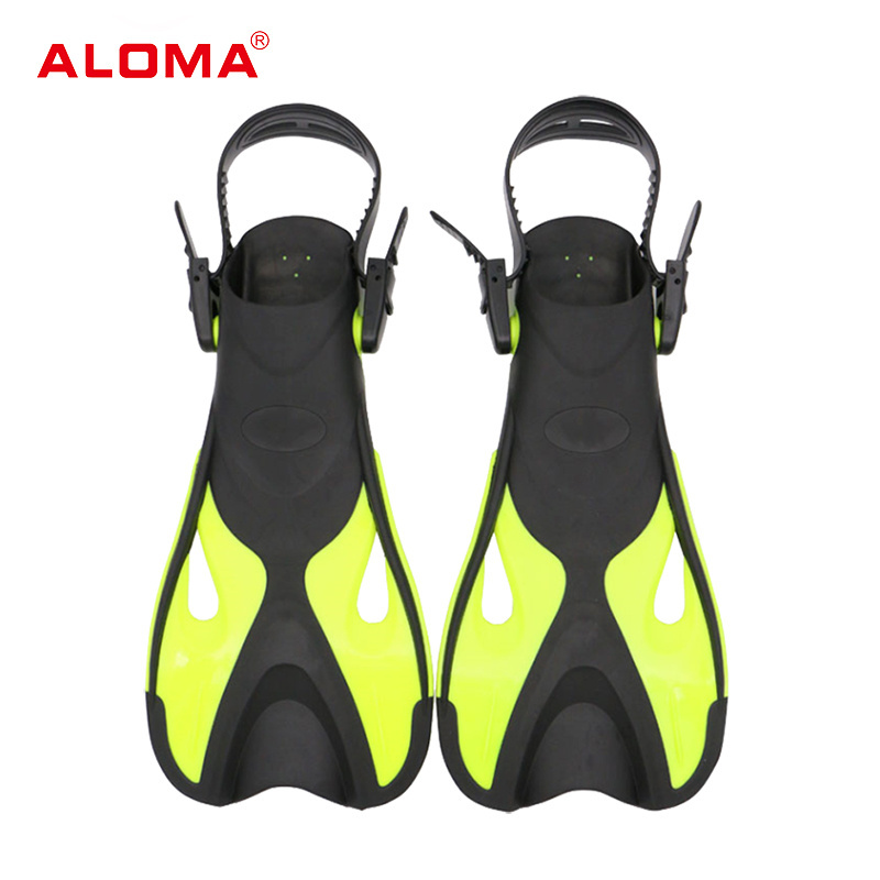 ALOMA Factory adults adjustable strap TPR+PP soft fins fipper short blade swimming snorkel fins