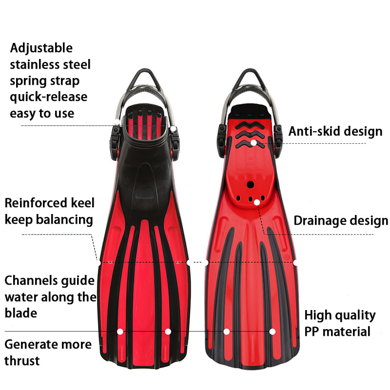 Aloma Spring strap scuba diving fins bodyboard Season Sale Swimming Fins soft TPR Diving Flippers long fins