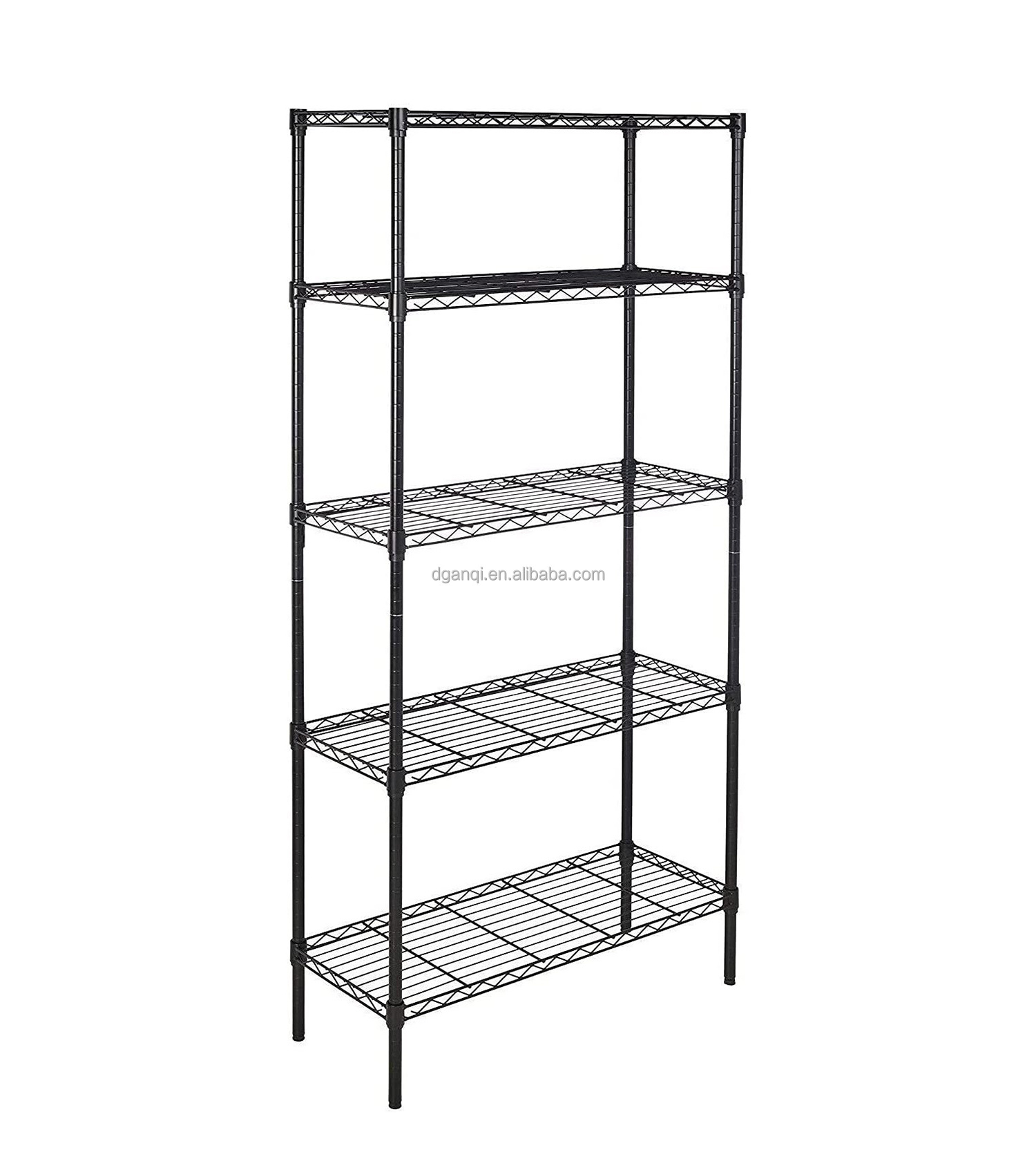 5-Shelf Adjustable Heavy Duty Storage Rack Kitchen Steel Shelf Organizer Wire Rack