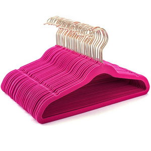 Customized Packing Card Colored Flocked Velvet Cloth Hanger, non-slip hanger