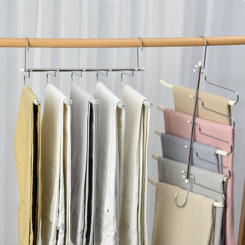 Multi-layer sponge non-slip pants rack pants hanger wholesale metal storage hanger traceless pants hang silk scarf scarf storage