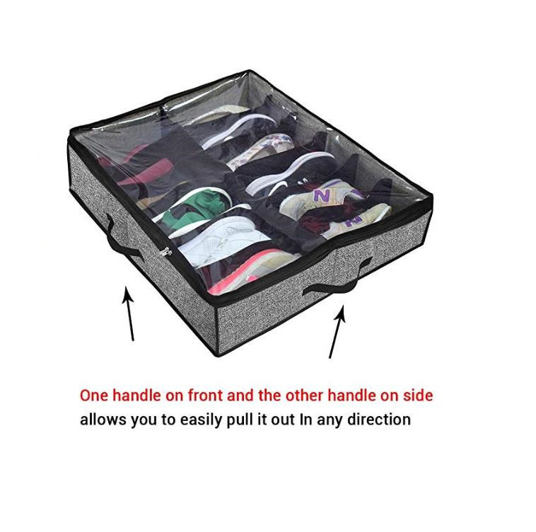 ANQI Set of 2 factory made good quality customized sturdy underbed shoes storage bag and organizer