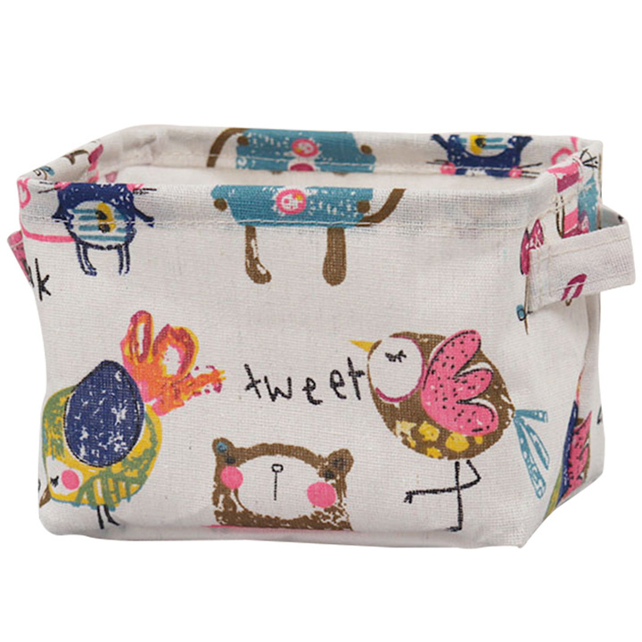 Wholesale Eco Waterproof Fabric Canvas Toy Basket Handle Foldable Closet Kitchen Storage Basket Desktop Sundries organizer