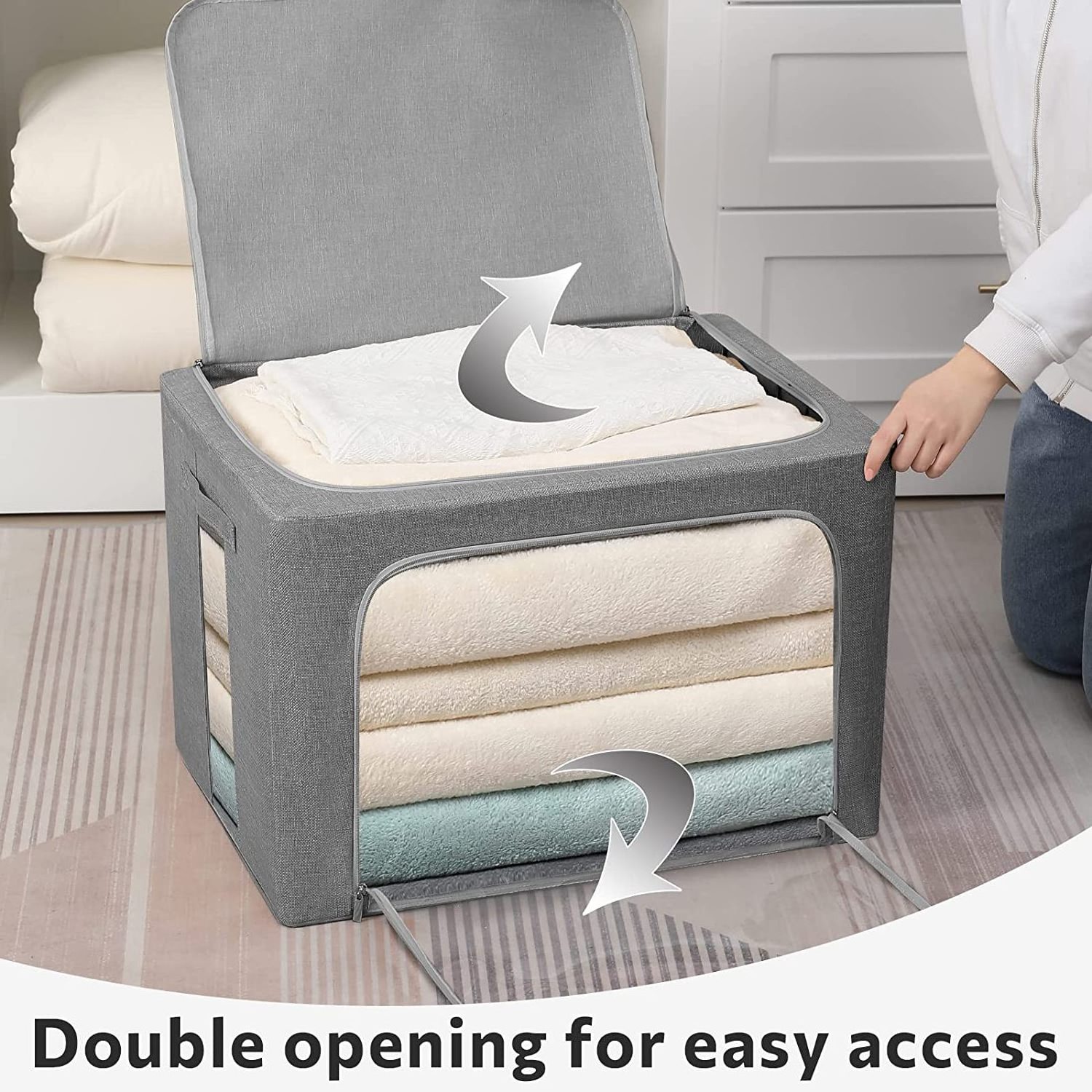 Popular Underbed Storage Bags Folding Clothing Storage Box Closet Organizer