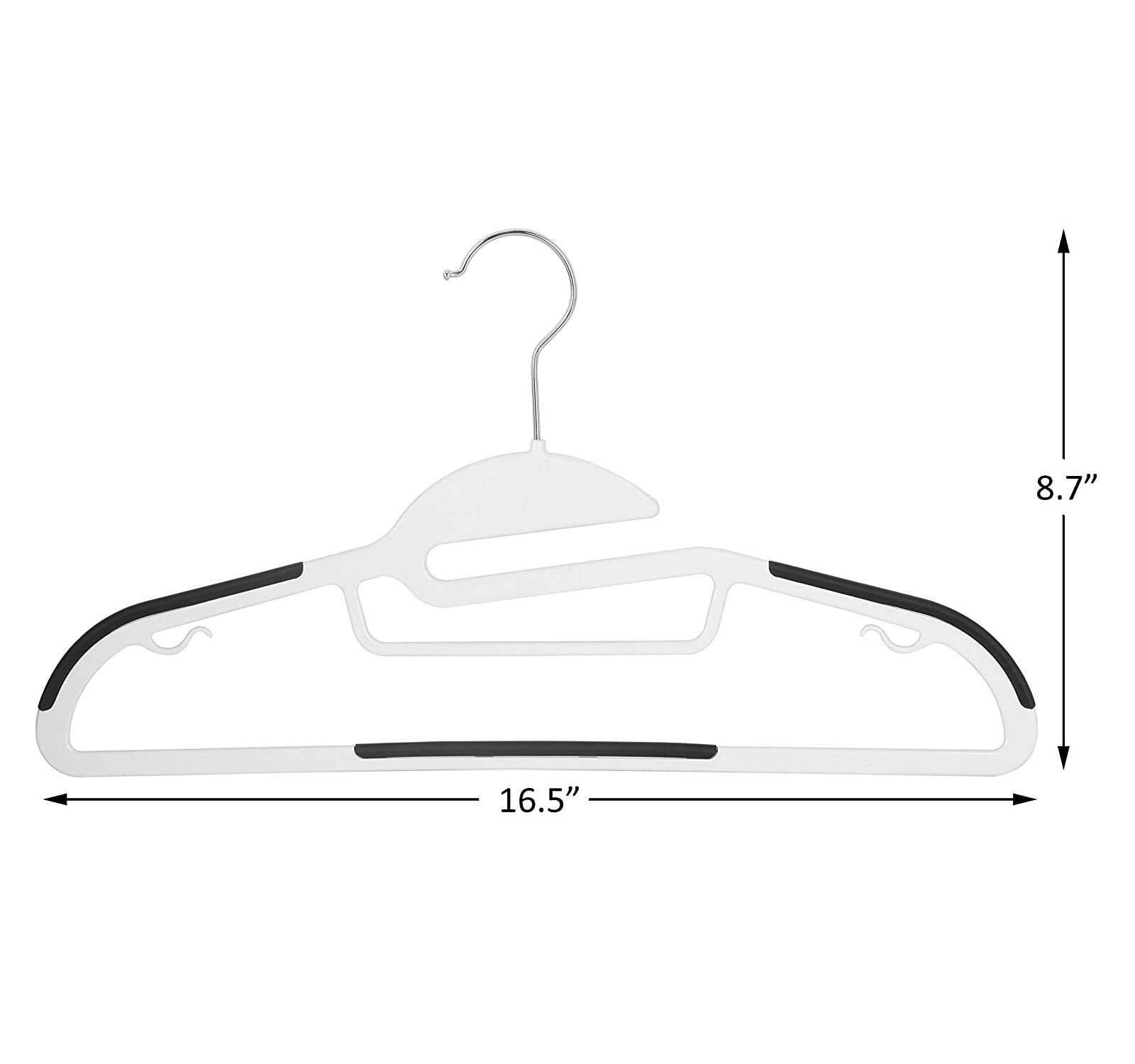 50 Pack Plastic Hangers, Durable Clothes Hangers with Non-Slip Pads, Space Saving Easy Slide Organizer for Bedroom Closet