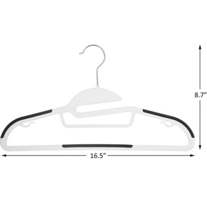 50 Pack Plastic Hangers, Durable Clothes Hangers with Non-Slip Pads, Space Saving Easy Slide Organizer for Bedroom Closet