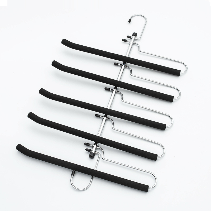 Multi-layer sponge non-slip pants rack pants hanger wholesale metal storage hanger traceless pants hang silk scarf scarf storage