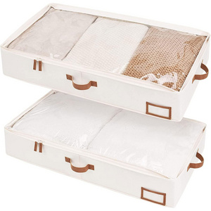 Customized professional Linen Dustproof Underbed Storage Bins Under Bed Storage Containers for clothes