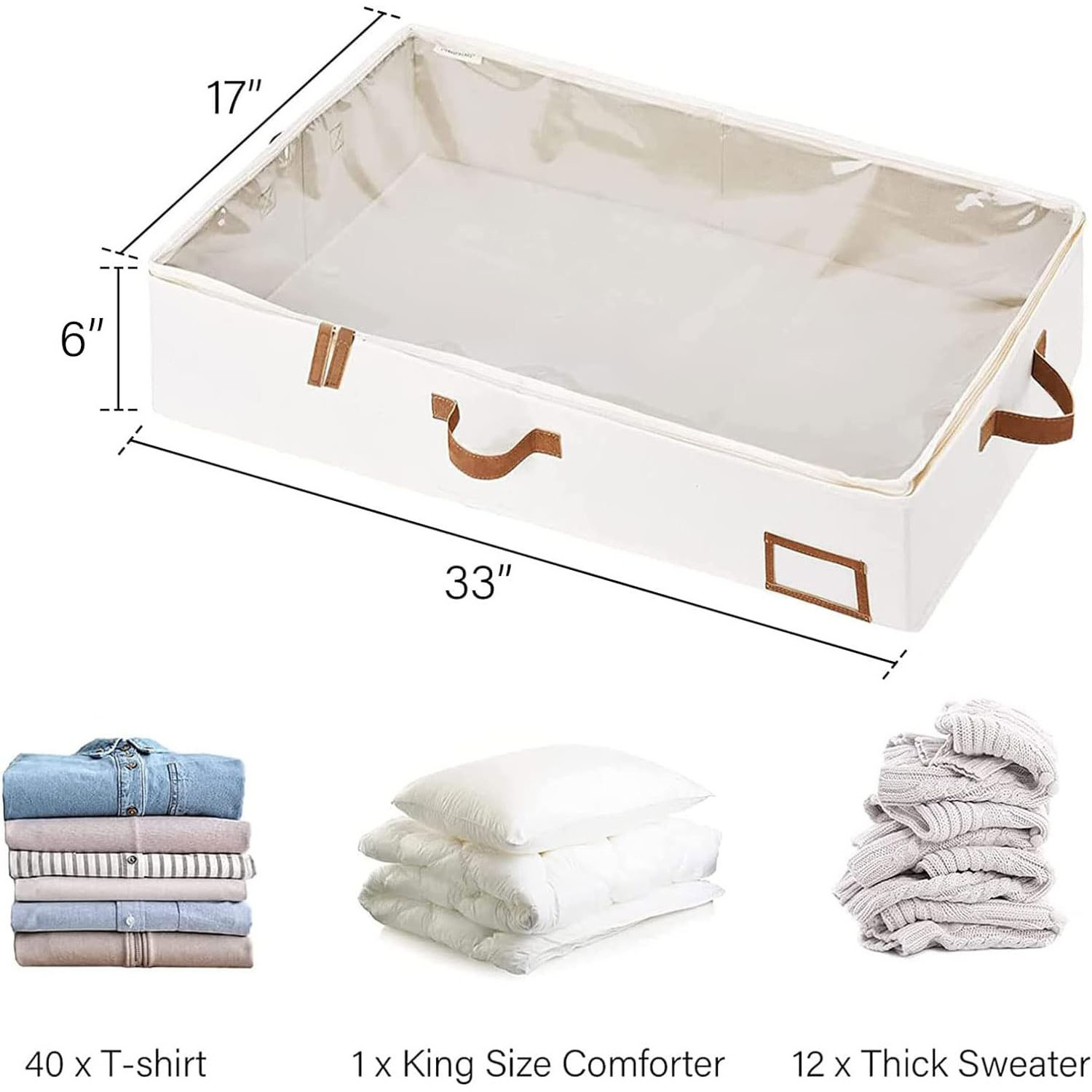 Customized professional Linen Dustproof Underbed Storage Bins Under Bed Storage Containers for clothes